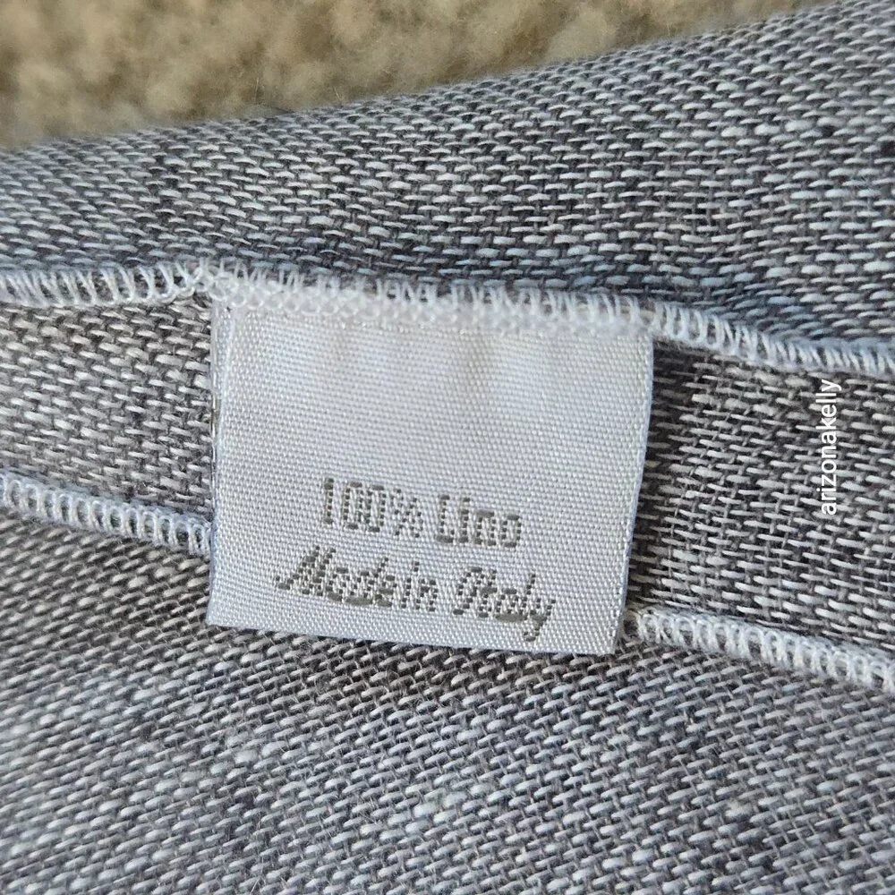 NWOT Linen Scarf Grey JP Amalfi Made on Amalfi Coast in Italy Ethically Sourced